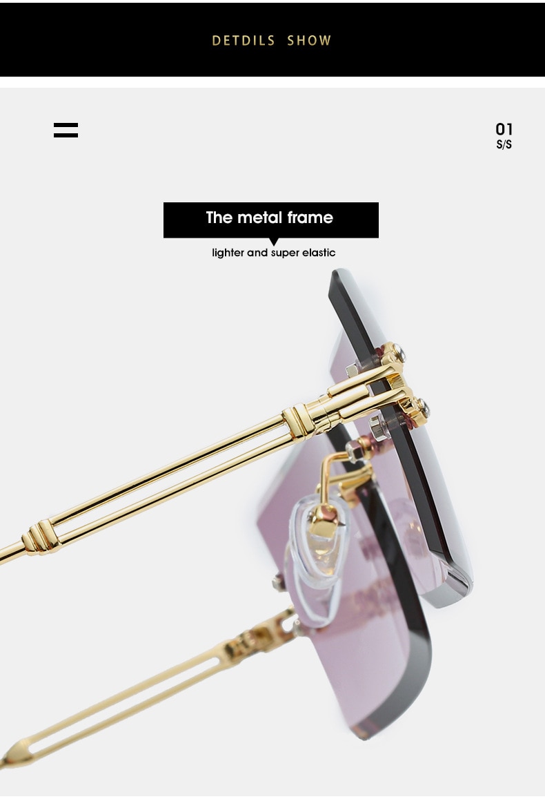 Women's Rimless Retro Sunglasses