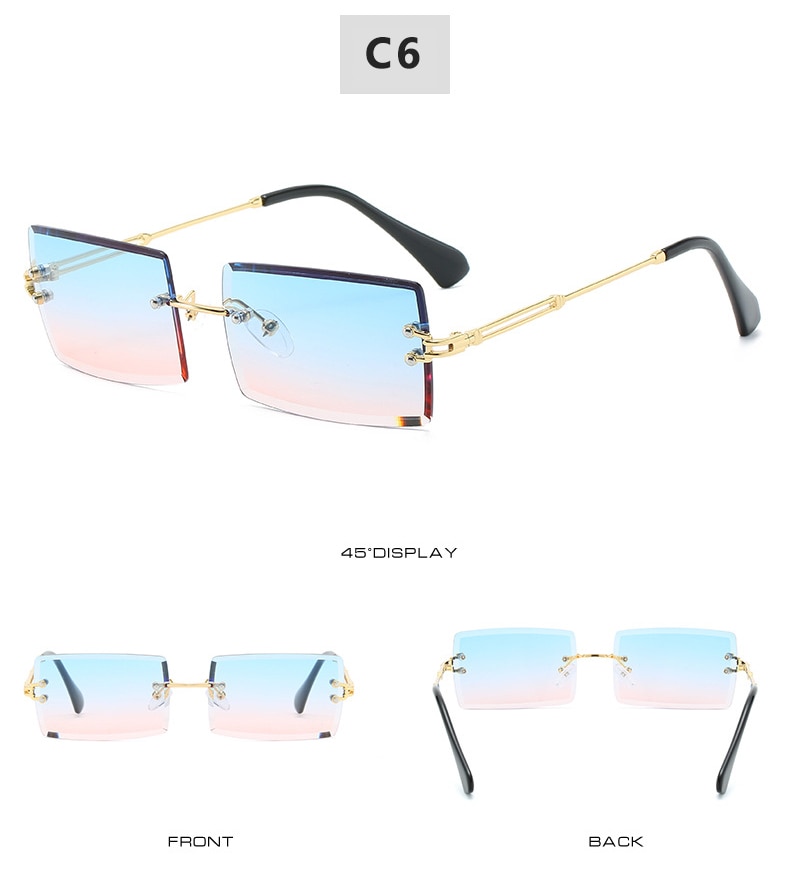 Women's Rimless Retro Sunglasses