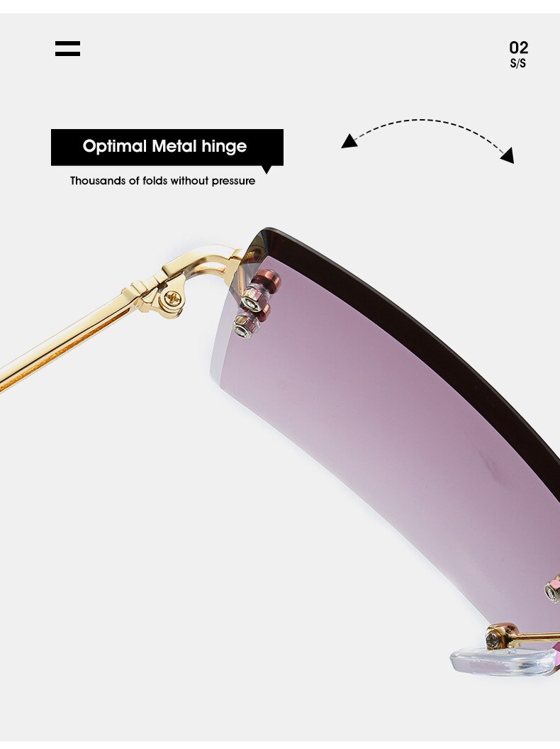 Women's Rimless Retro Sunglasses