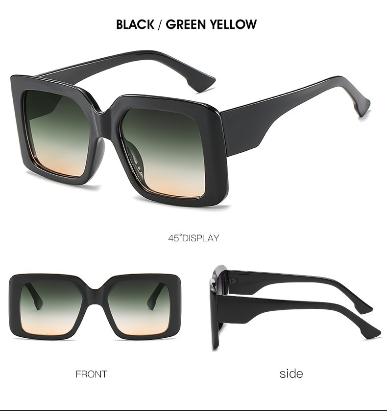 Oversized Square Retro Gradient Sunglasses
