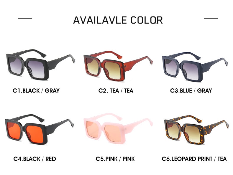 Oversized Square Retro Gradient Sunglasses