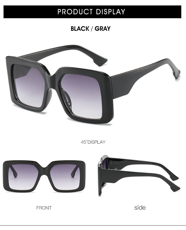 Oversized Square Retro Gradient Sunglasses