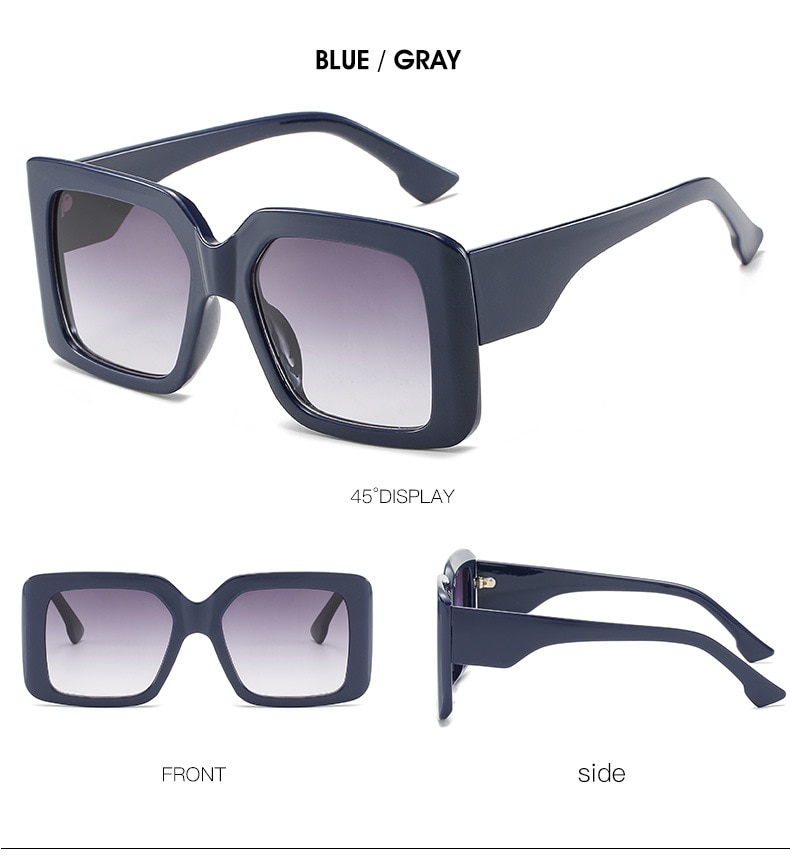 Oversized Square Retro Gradient Sunglasses