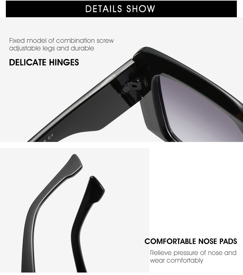 Oversized Square Retro Gradient Sunglasses