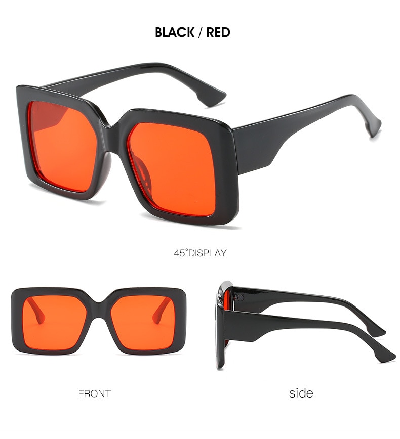 Oversized Square Retro Gradient Sunglasses