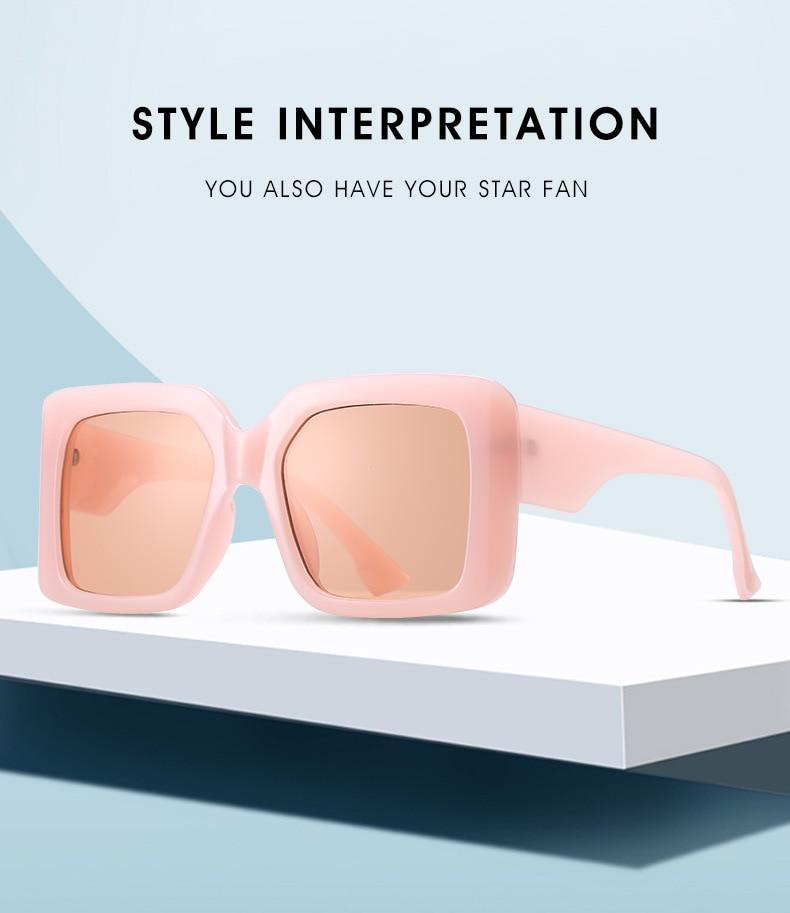 Oversized Square Retro Gradient Sunglasses