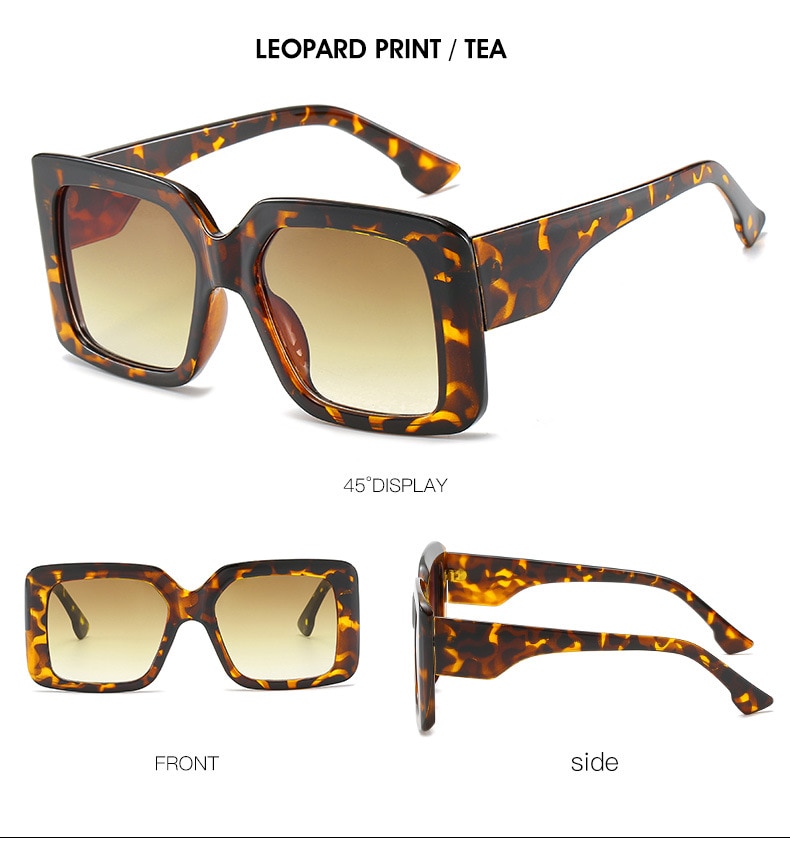 Oversized Square Retro Gradient Sunglasses