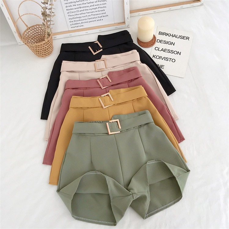 Women's Solid High Waist Shorts