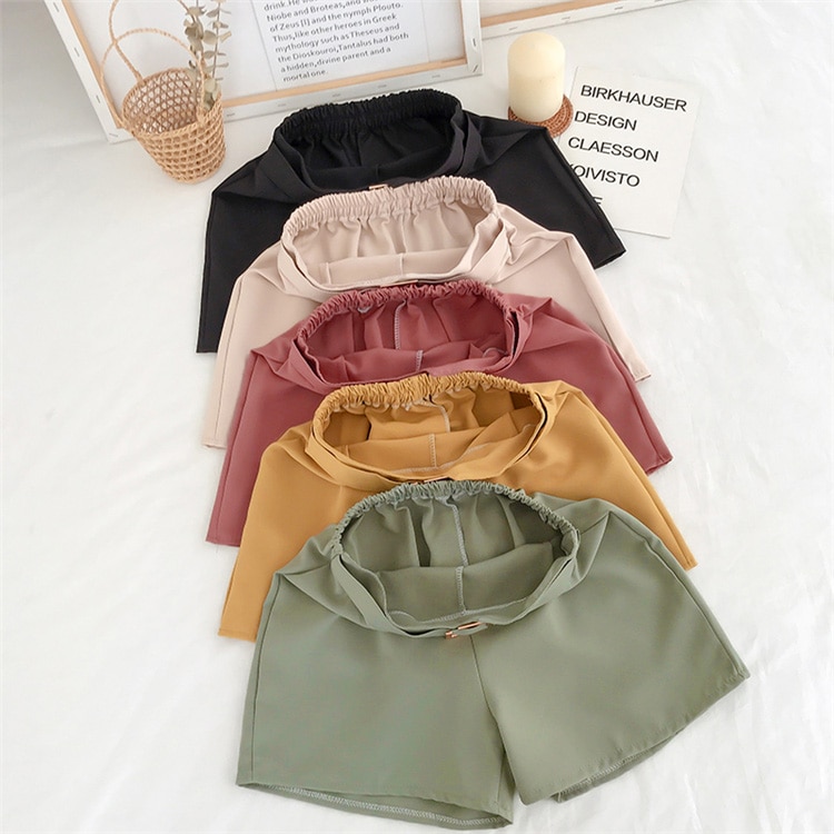 Women's Solid High Waist Shorts