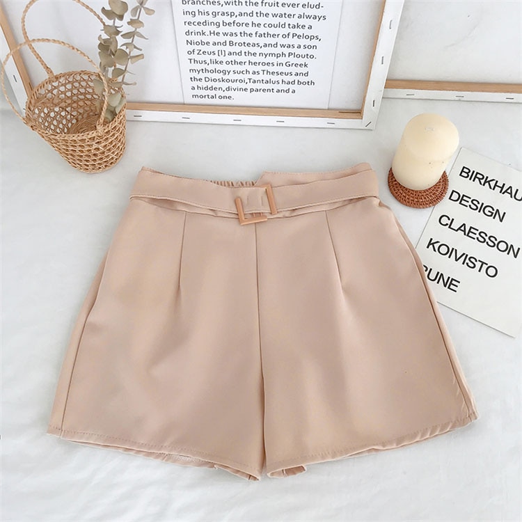 Women's Solid High Waist Shorts