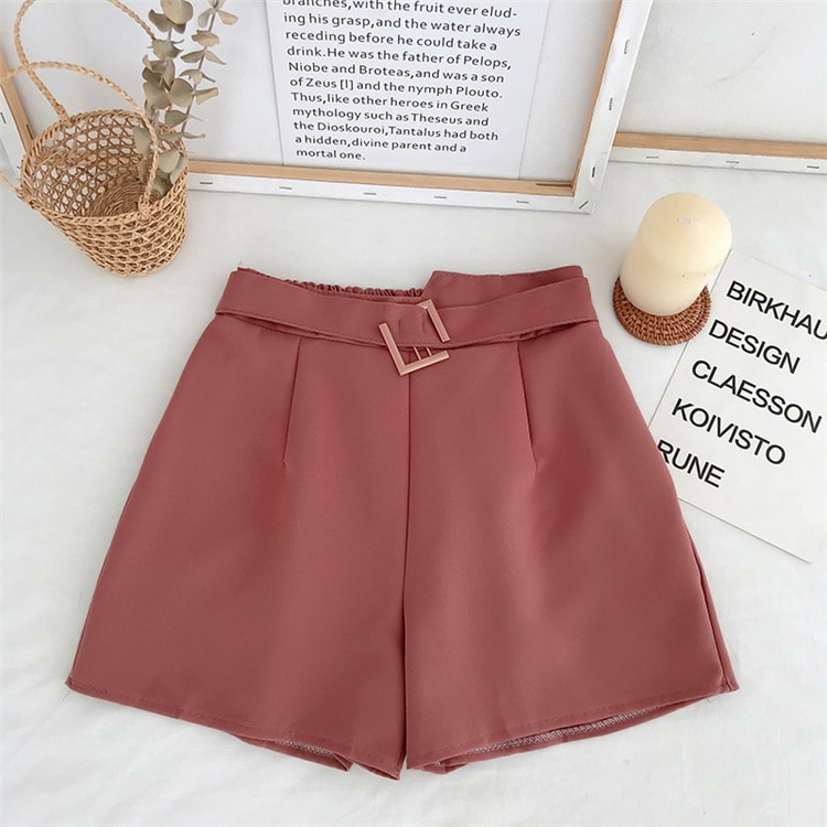 Women's Solid High Waist Shorts