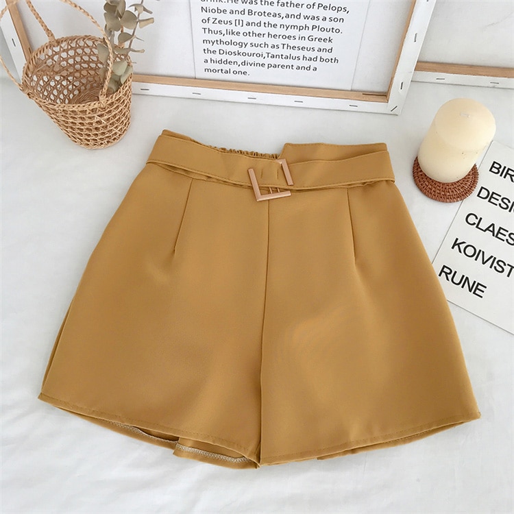 Women's Solid High Waist Shorts