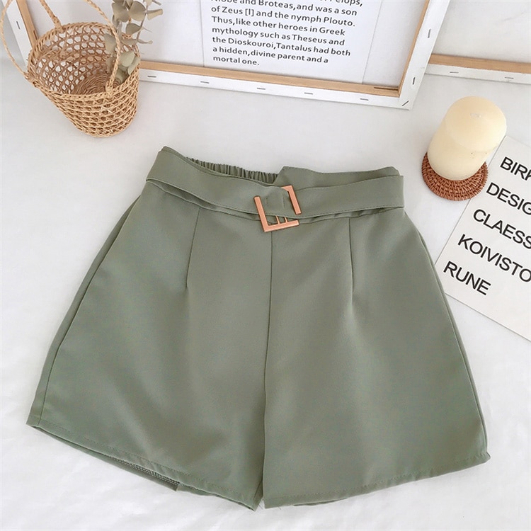 Women's Solid High Waist Shorts