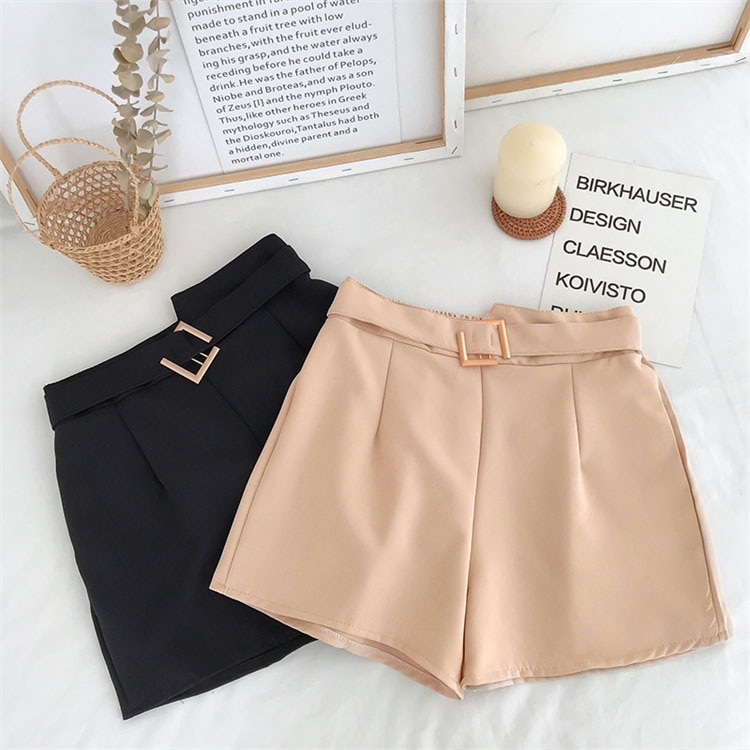 Women's Solid High Waist Shorts