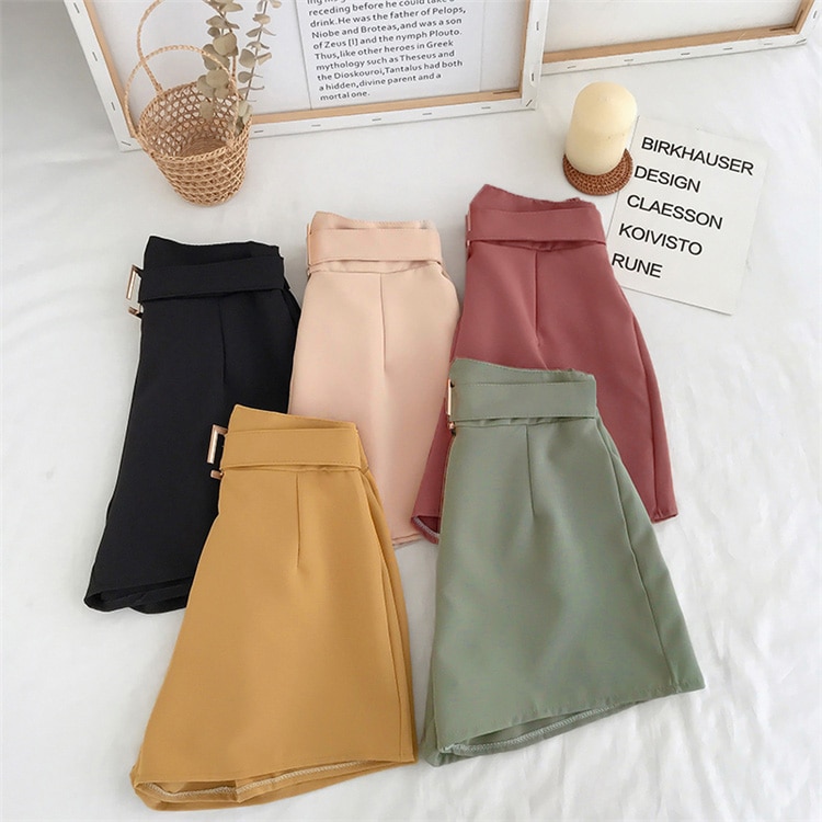 Women's Solid High Waist Shorts