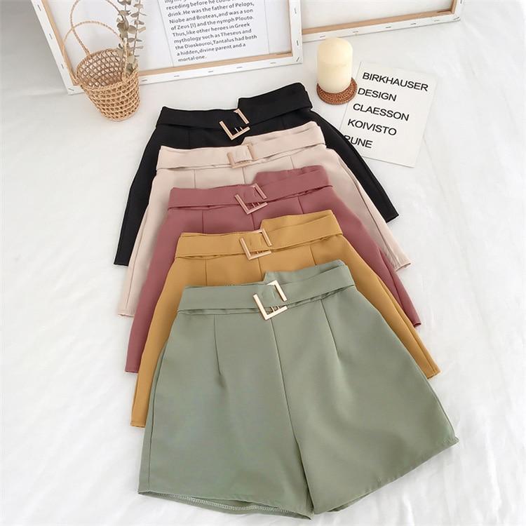 Women's Solid High Waist Shorts