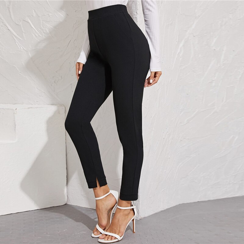 Women's Elastic Formal Solid Color Pants