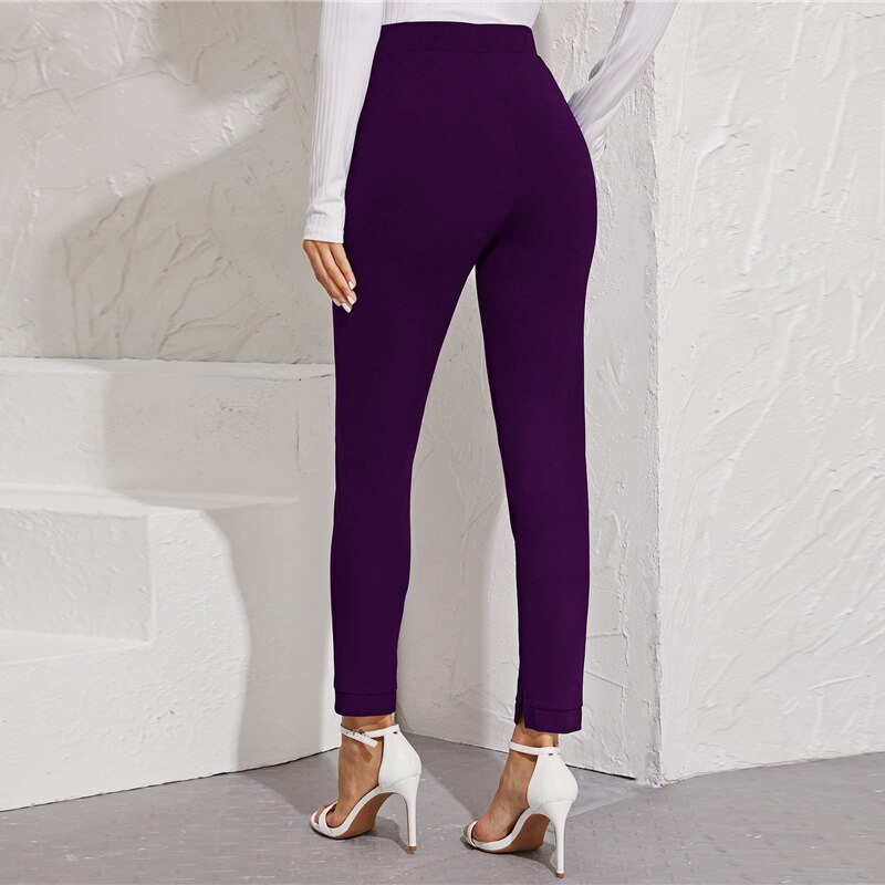 Women's Elastic Formal Solid Color Pants
