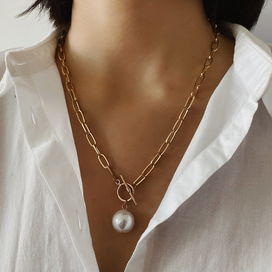 Women's Imitation Pearl Pendant Necklaces