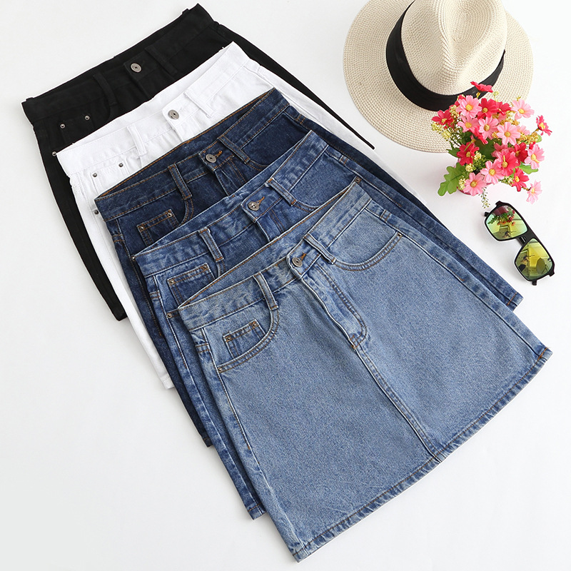 Denim High Waisted Women's Skirt in Street Style