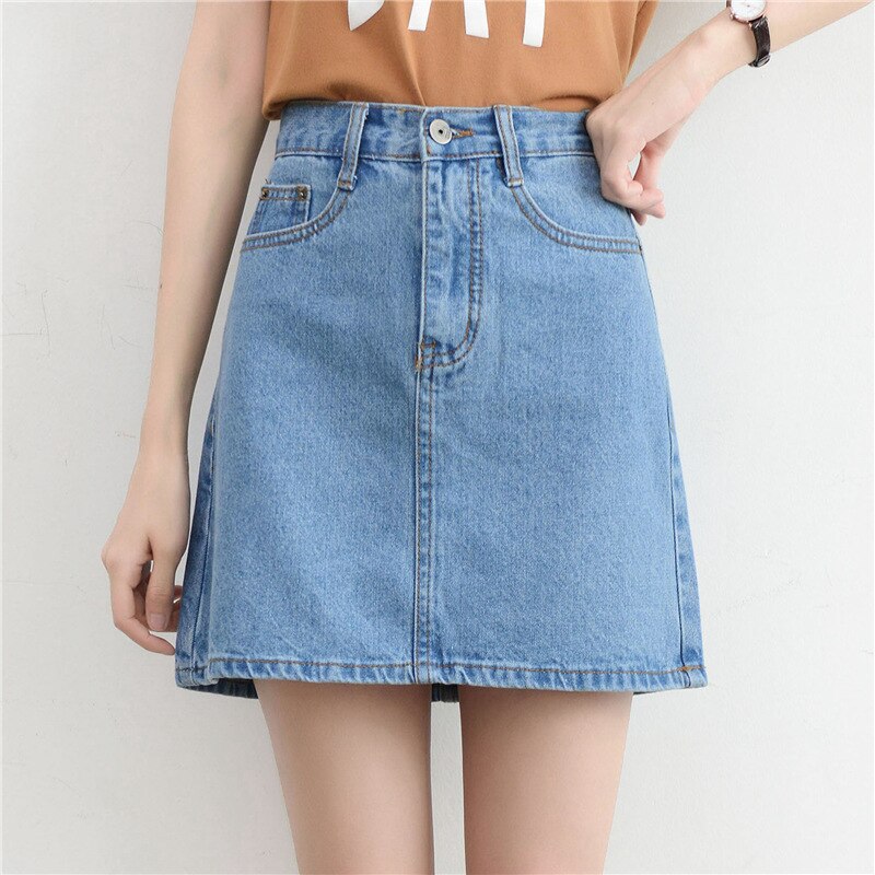 Denim High Waisted Women's Skirt in Street Style