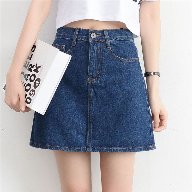 Denim High Waisted Women's Skirt in Street Style