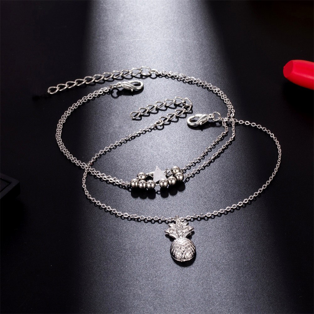 Women's Pineapple / Heart Design Anklet