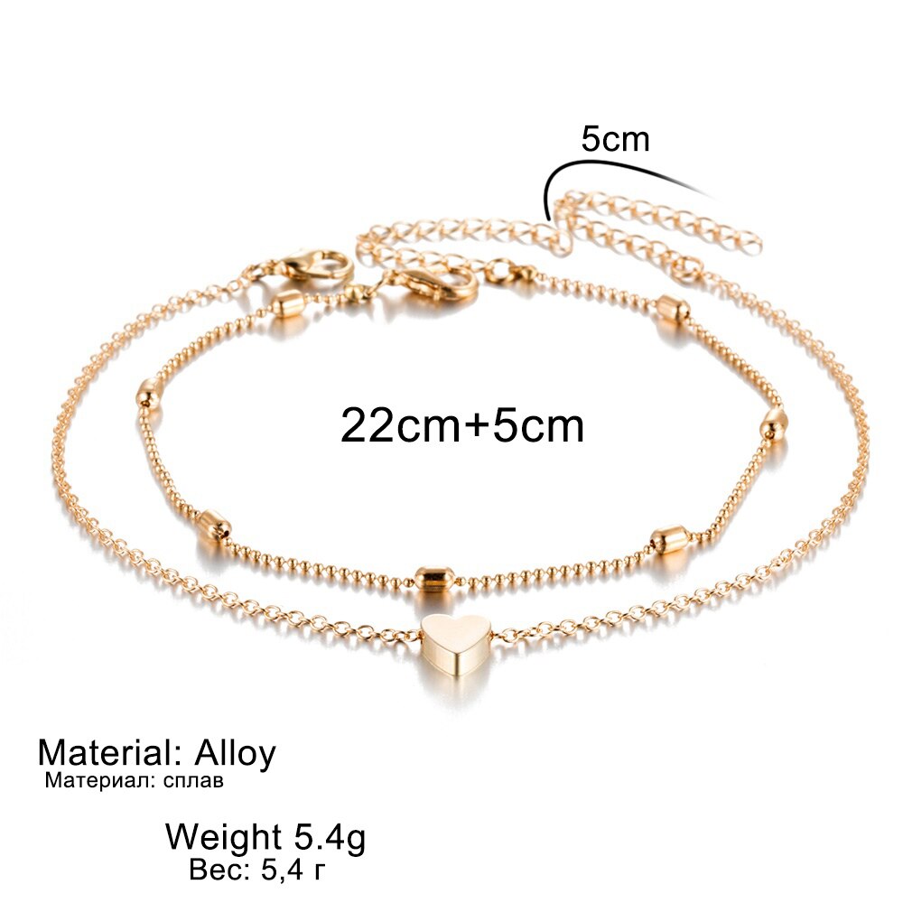 Women's Pineapple / Heart Design Anklet