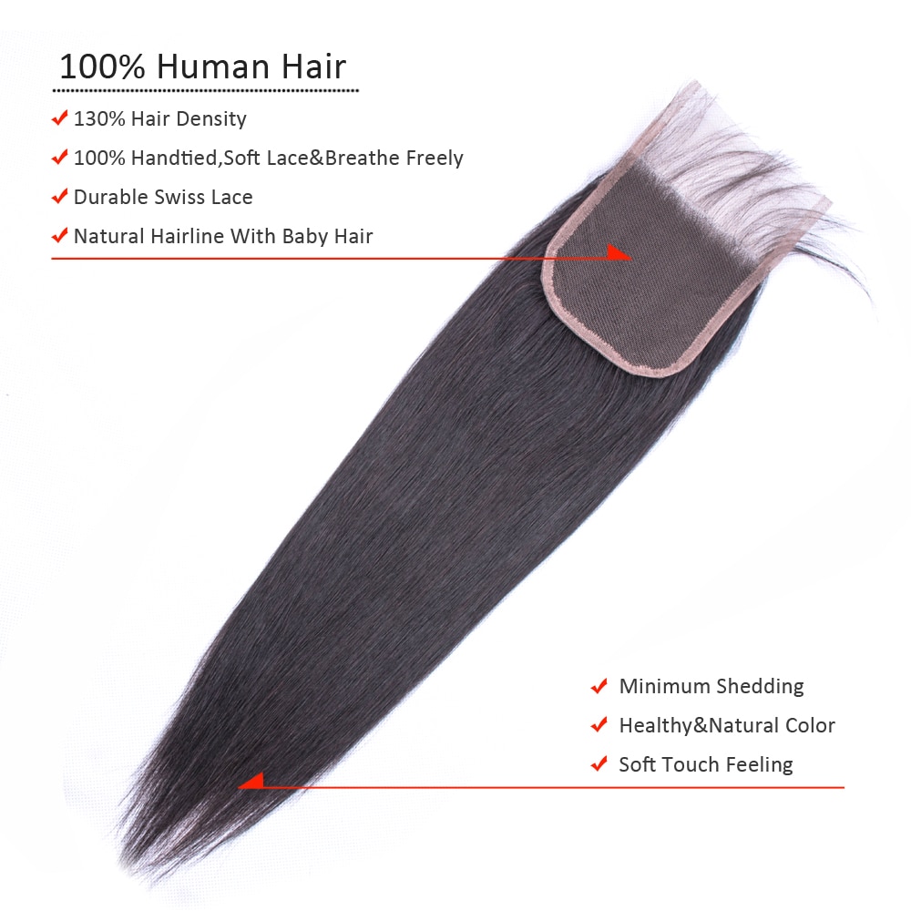 Straight Hair Bundles with Closure