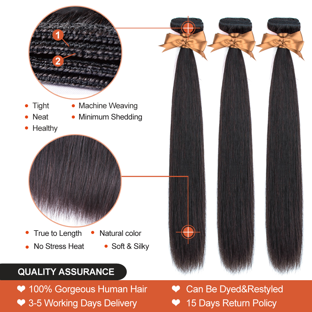 Straight Hair Bundles with Closure
