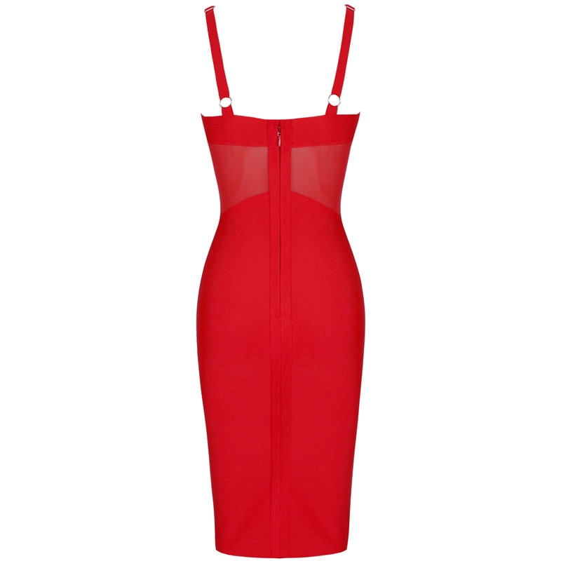 Sexy Women's Bodycon Dress with Mesh Detail