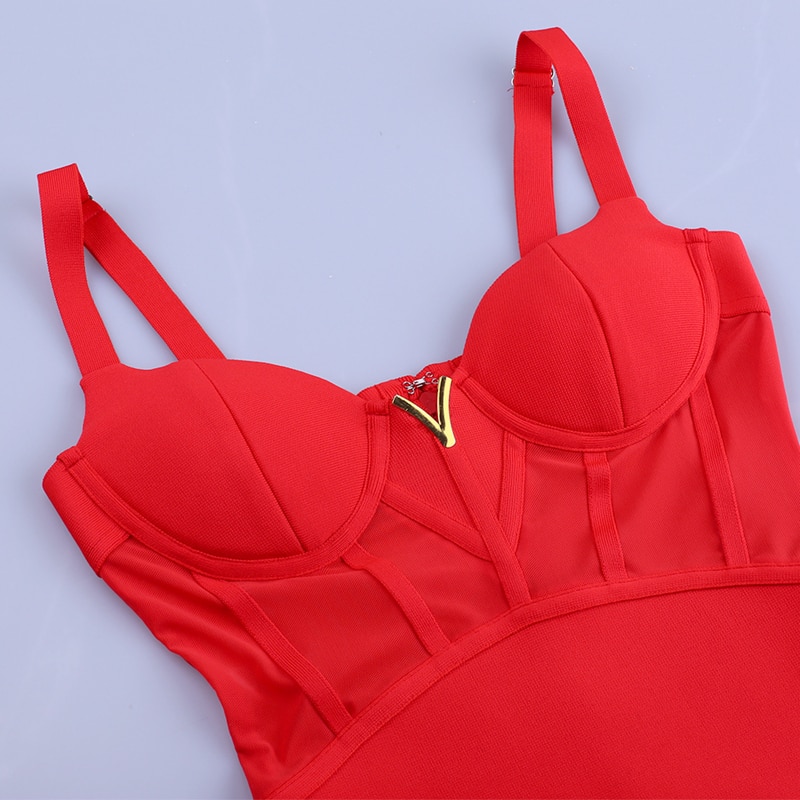 Sexy Women's Bodycon Dress with Mesh Detail