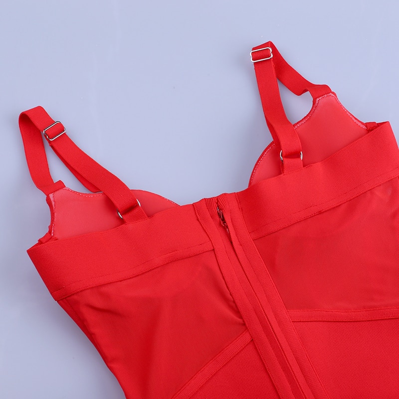 Sexy Women's Bodycon Dress with Mesh Detail