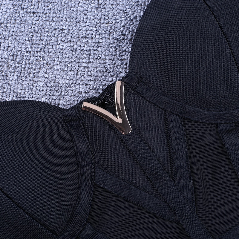 Sexy Women's Bodycon Dress with Mesh Detail