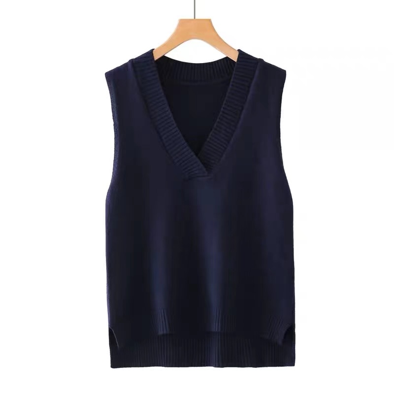 Women's V-Neck Knitted Vest Women's V-Neck Knitted Vest