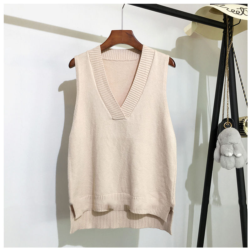 Women's V-Neck Knitted Vest Women's V-Neck Knitted Vest
