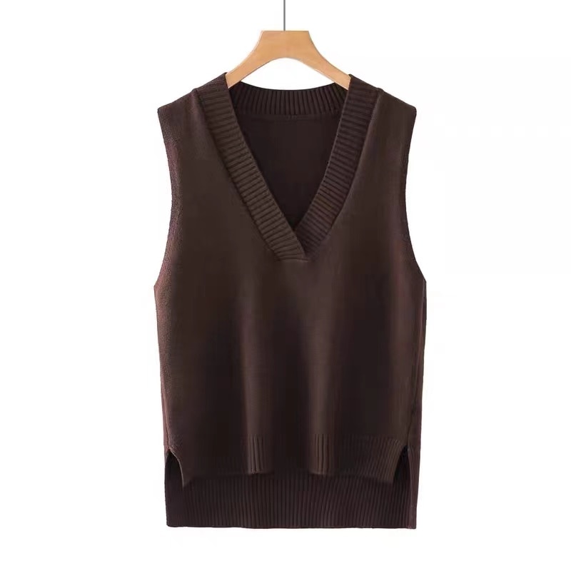 Women's V-Neck Knitted Vest Women's V-Neck Knitted Vest