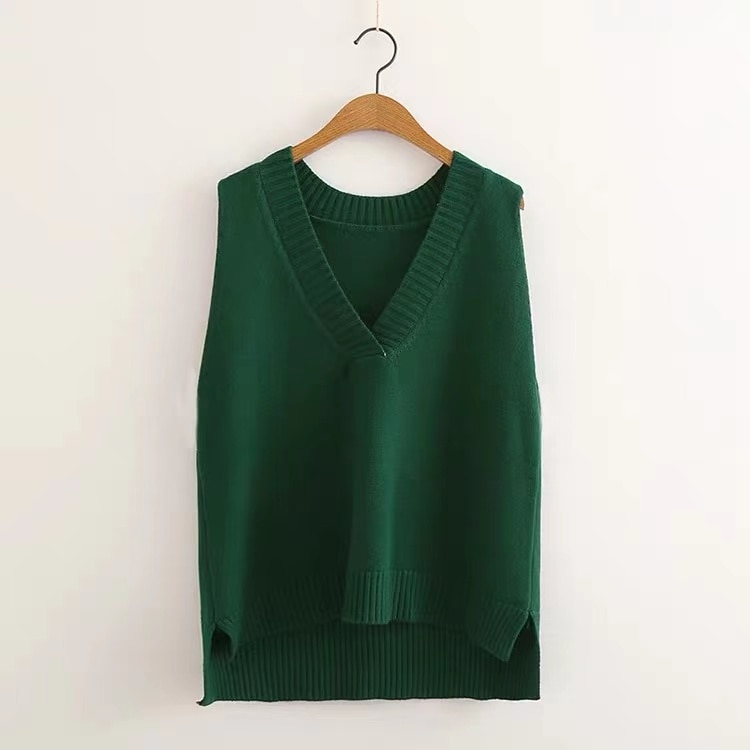 Women's V-Neck Knitted Vest Women's V-Neck Knitted Vest