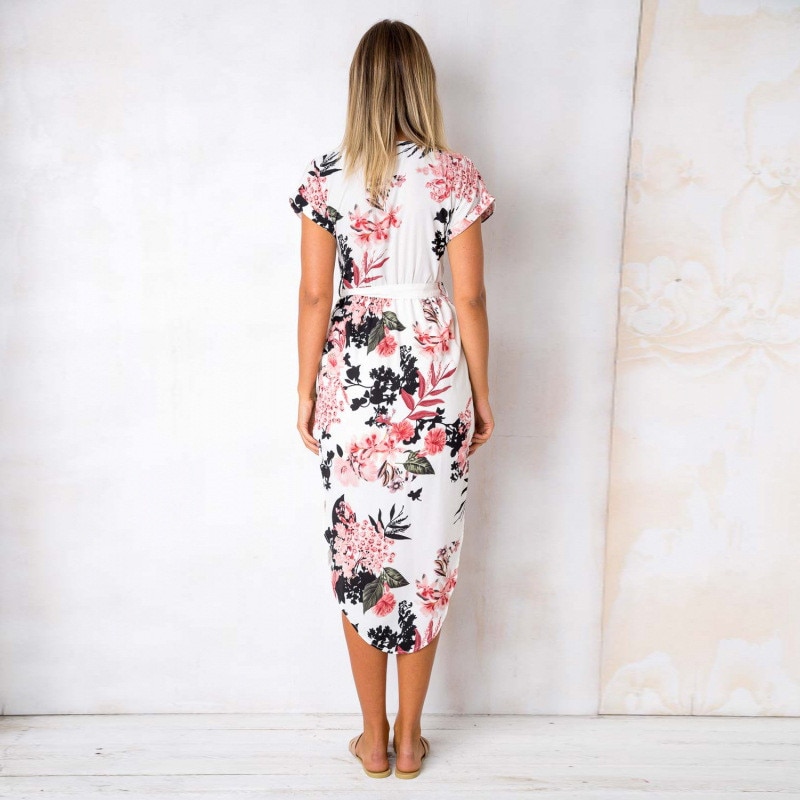 Women's V-Neck Floral Printed Dress