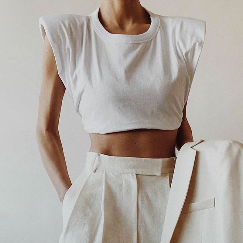 Minimalist Sleeveless Women's Crop Top