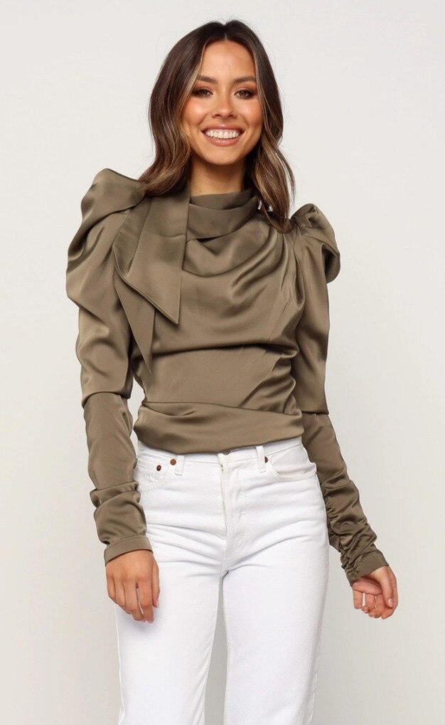 Solid Women's Blouse with Full Sleeves