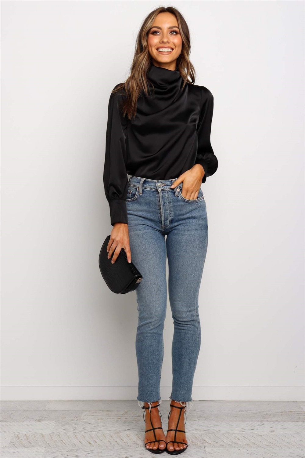 Solid Women's Blouse with Full Sleeves