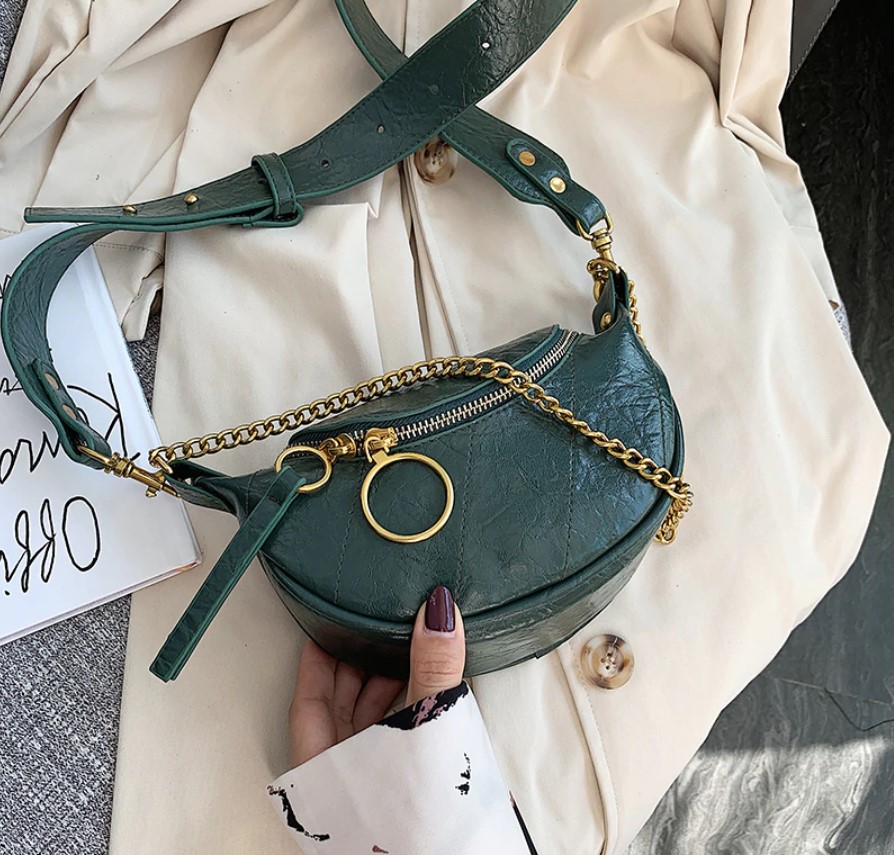 Women's Trendy Hoop Zipper Crossbody Bag