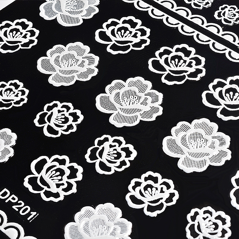 White Flowers Nail Stickers