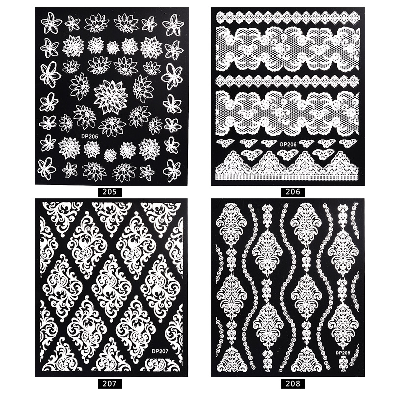 White Flowers Nail Stickers