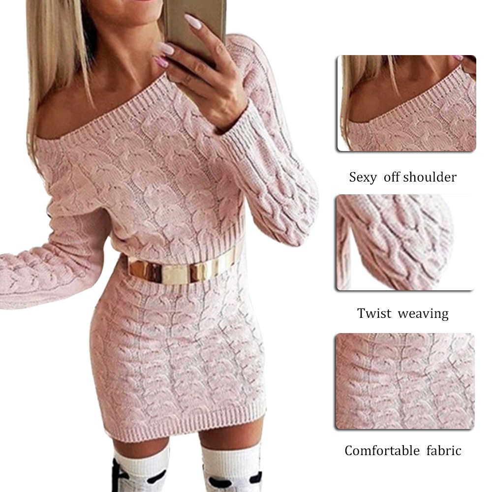 Mini Bodycon Women's Sweater Dress