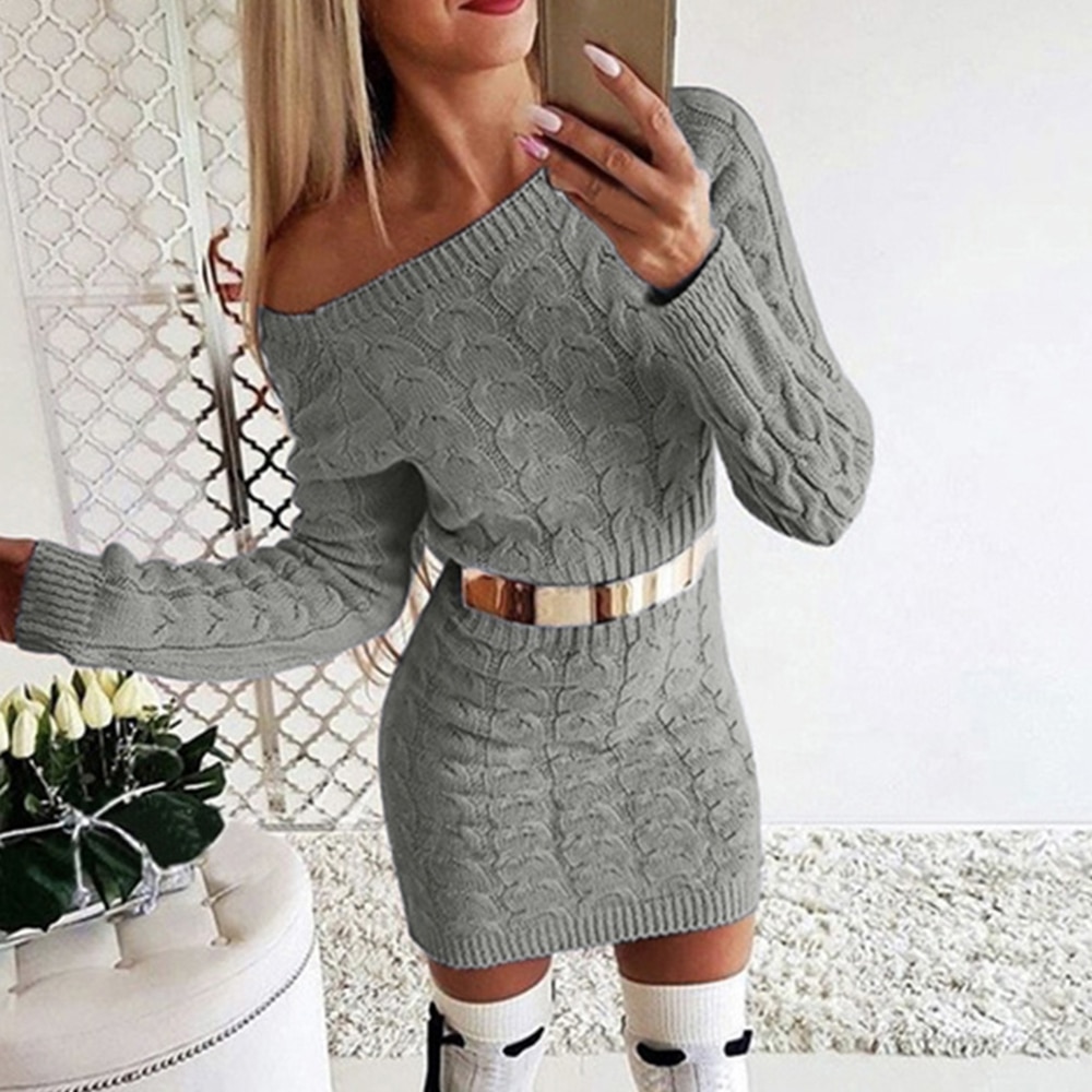 Mini Bodycon Women's Sweater Dress