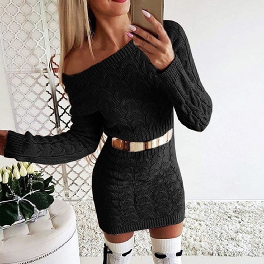 Mini Bodycon Women's Sweater Dress