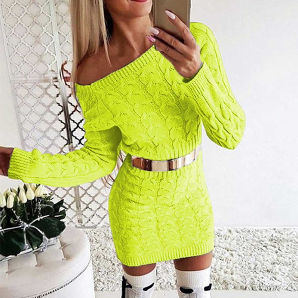 Mini Bodycon Women's Sweater Dress