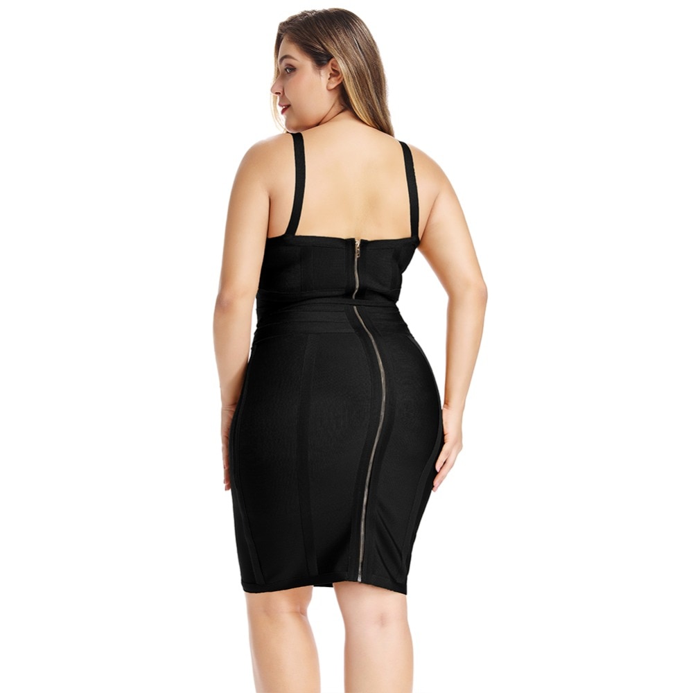 Women's Plus Size Mini Black Dress